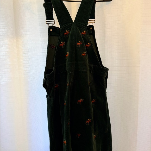 Kiel James Patrick Corduroy Overall Dress with Embroidered Moose Details - Picture 5 of 6